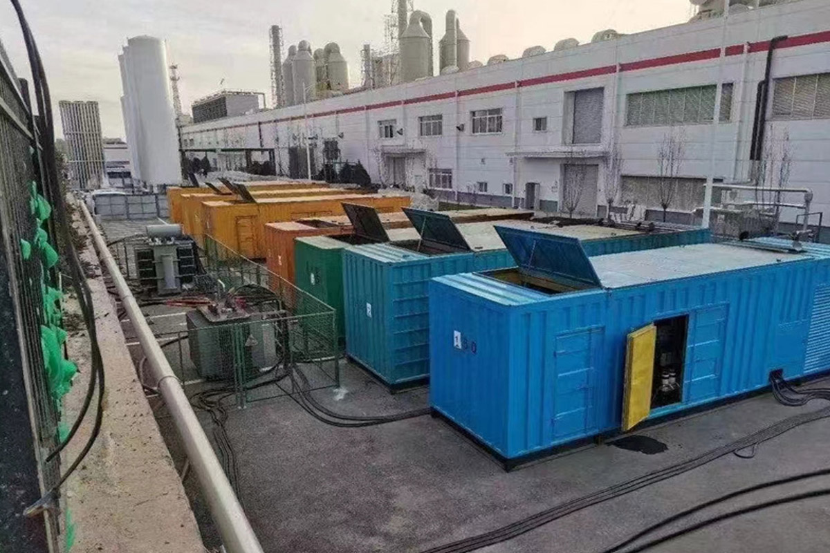 渝北发电机租赁施工现场